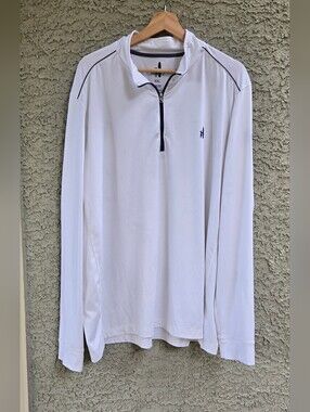 Men's Johnnie-o White Quarter-Zip Long Sleeve Shirt